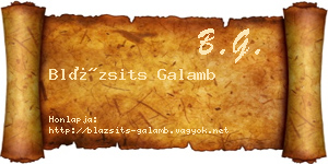 Blázsits Galamb névjegykártya